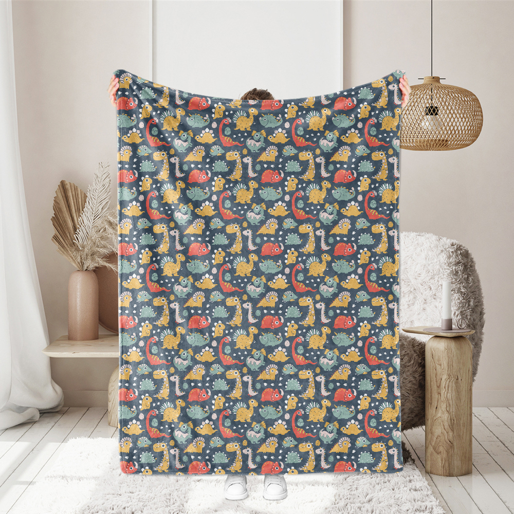 Colorful Cartoon Dinosaurs Fabric - Custom Print Fabrics