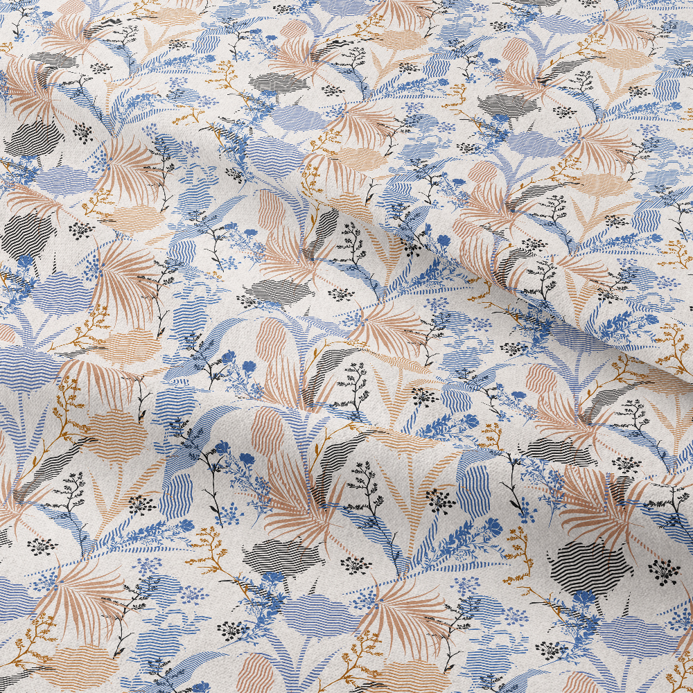Beautiful Vintage Botanic Silhouette Floral Seamless Pattern – Custom Print Fabrics