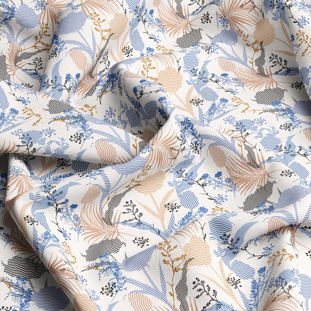 Beautiful Vintage Botanic Silhouette Floral Seamless Pattern – Custom Print Fabrics