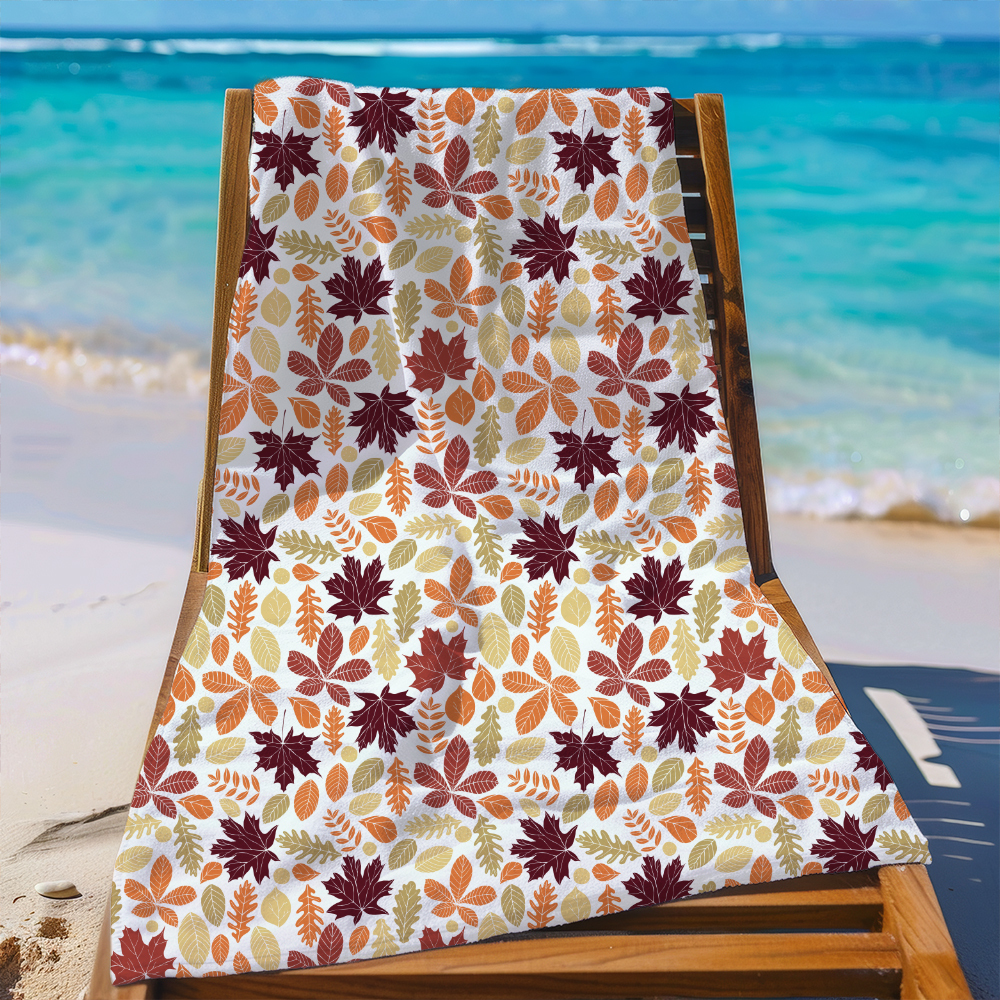 Beach Towel – Classic Thanksgiving Feast Pattern with Turkey and Pumpkin Pie