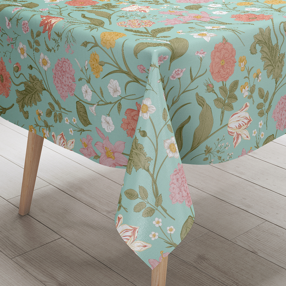Tablecloth – Whimsical Afternoon Tea Floral Design Shabby Chic Party Decor