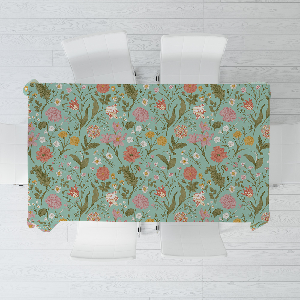 Tablecloth – Whimsical Afternoon Tea Floral Design Shabby Chic Party Decor