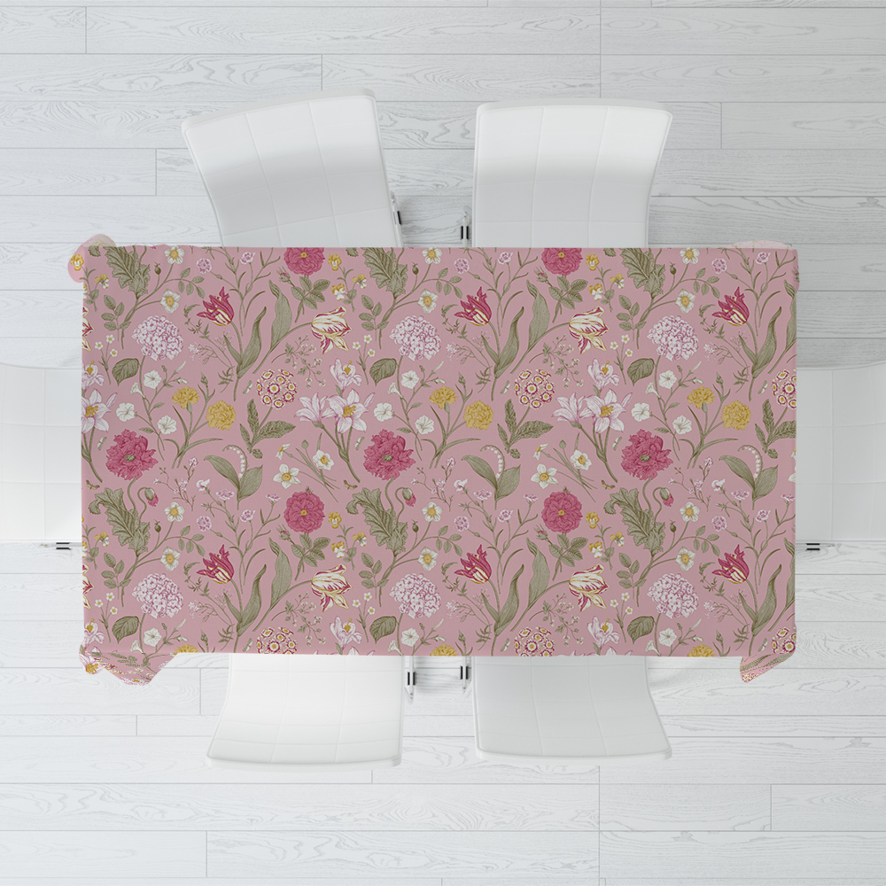 Tablecloth – Whimsical Afternoon Tea Floral Design Shabby Chic Party Decor
