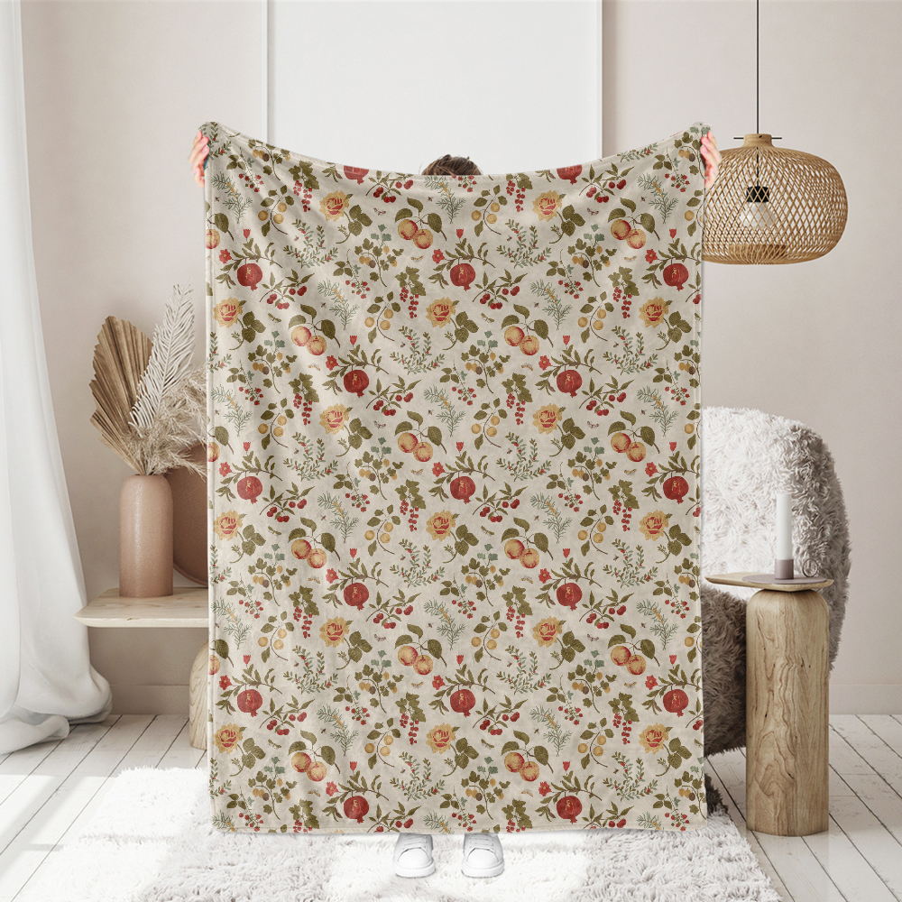 Autumn Fruit, Berry, and Floral Pattern – Custom Print Fabrics