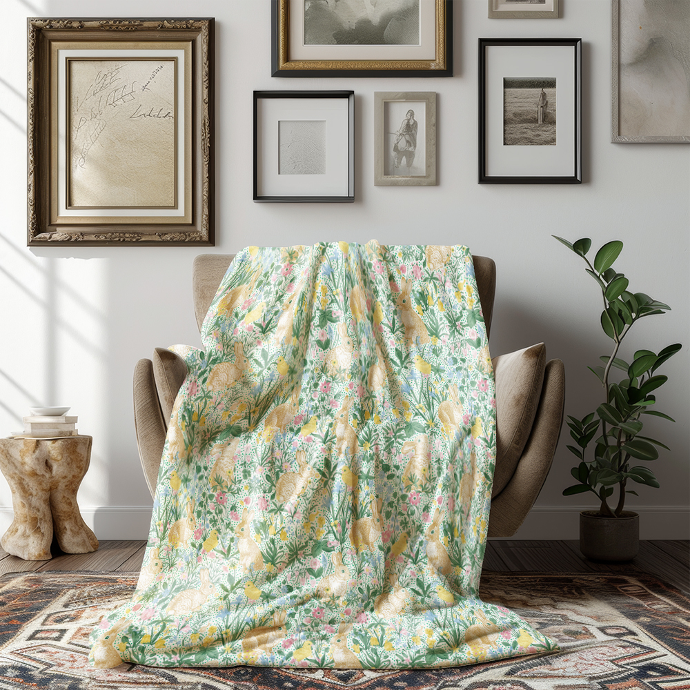 Throw Blanket – Seasonal Harvest Celebration Lawn Design for Cozy Home Decor