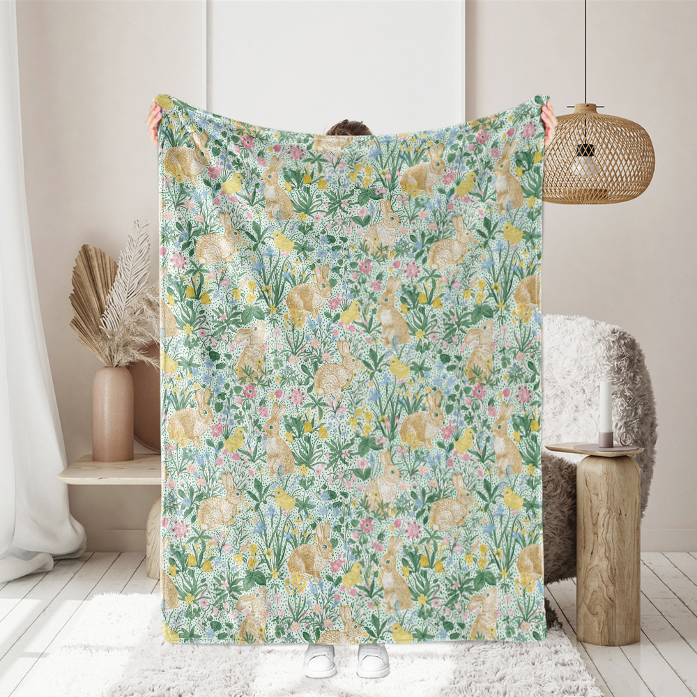 Throw Blanket – Seasonal Harvest Celebration Lawn Design for Cozy Home Decor