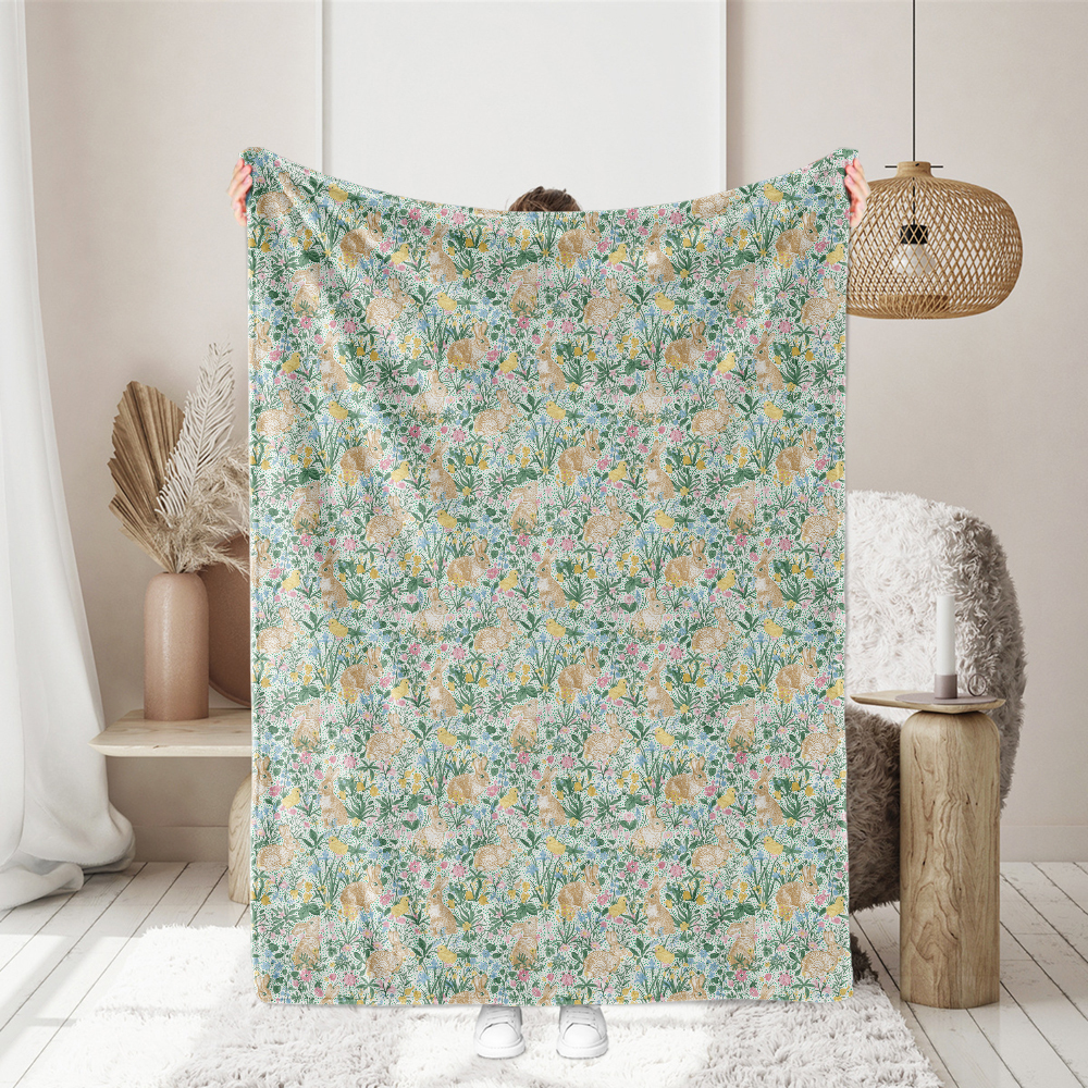 Vintage Farm Animals and Meadow Flower Pattern – Custom Print Fabrics