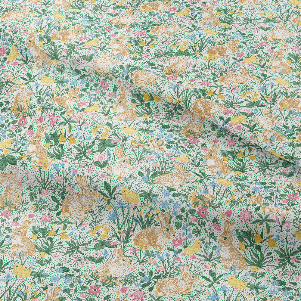 Vintage Farm Animals and Meadow Flower Pattern – Custom Print Fabrics