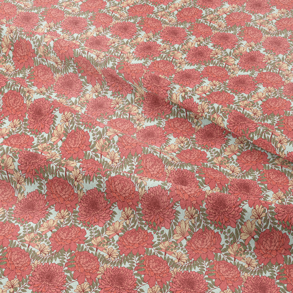 Pastel Wildflower and Herb Meadow Pattern – Custom Print Fabrics