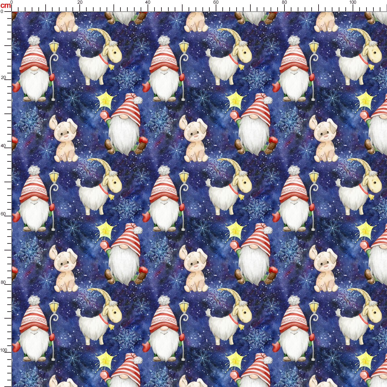 Scandinavian Watercolor Christmas Gnomes & Animals – Custom Print Fabrics