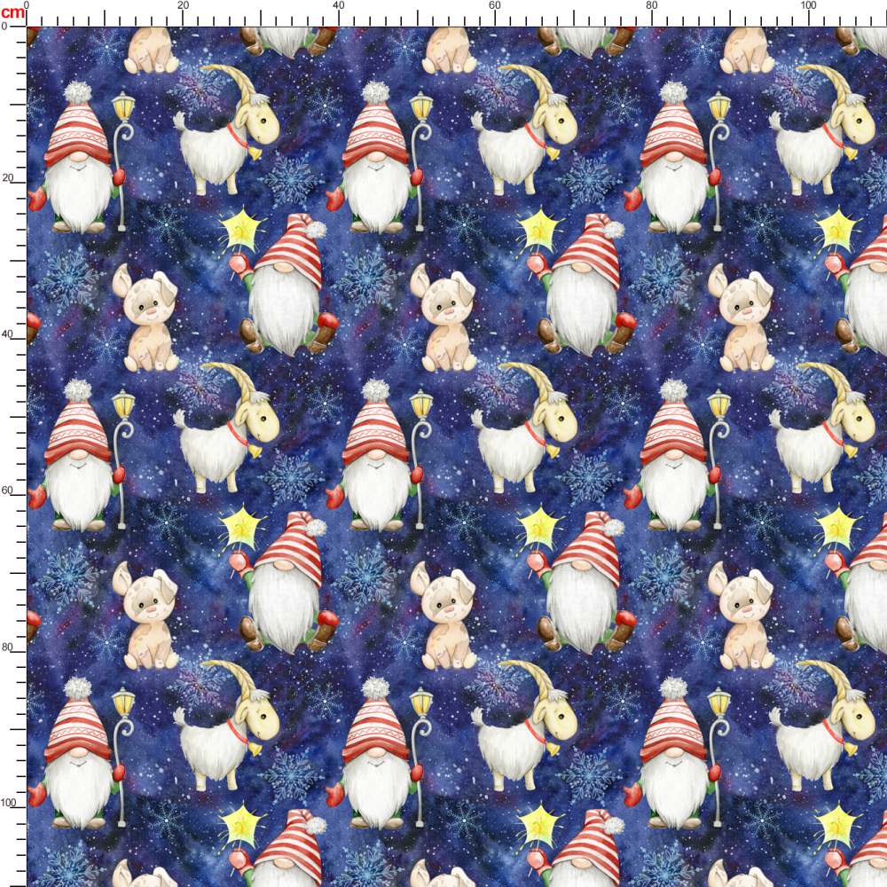 Scandinavian Watercolor Christmas Gnomes & Animals – Custom Print Fabrics