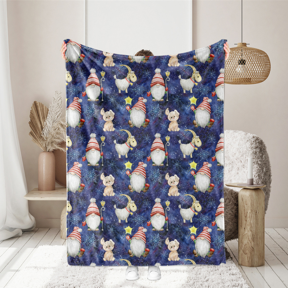 Scandinavian Watercolor Christmas Gnomes & Animals – Custom Print Fabrics