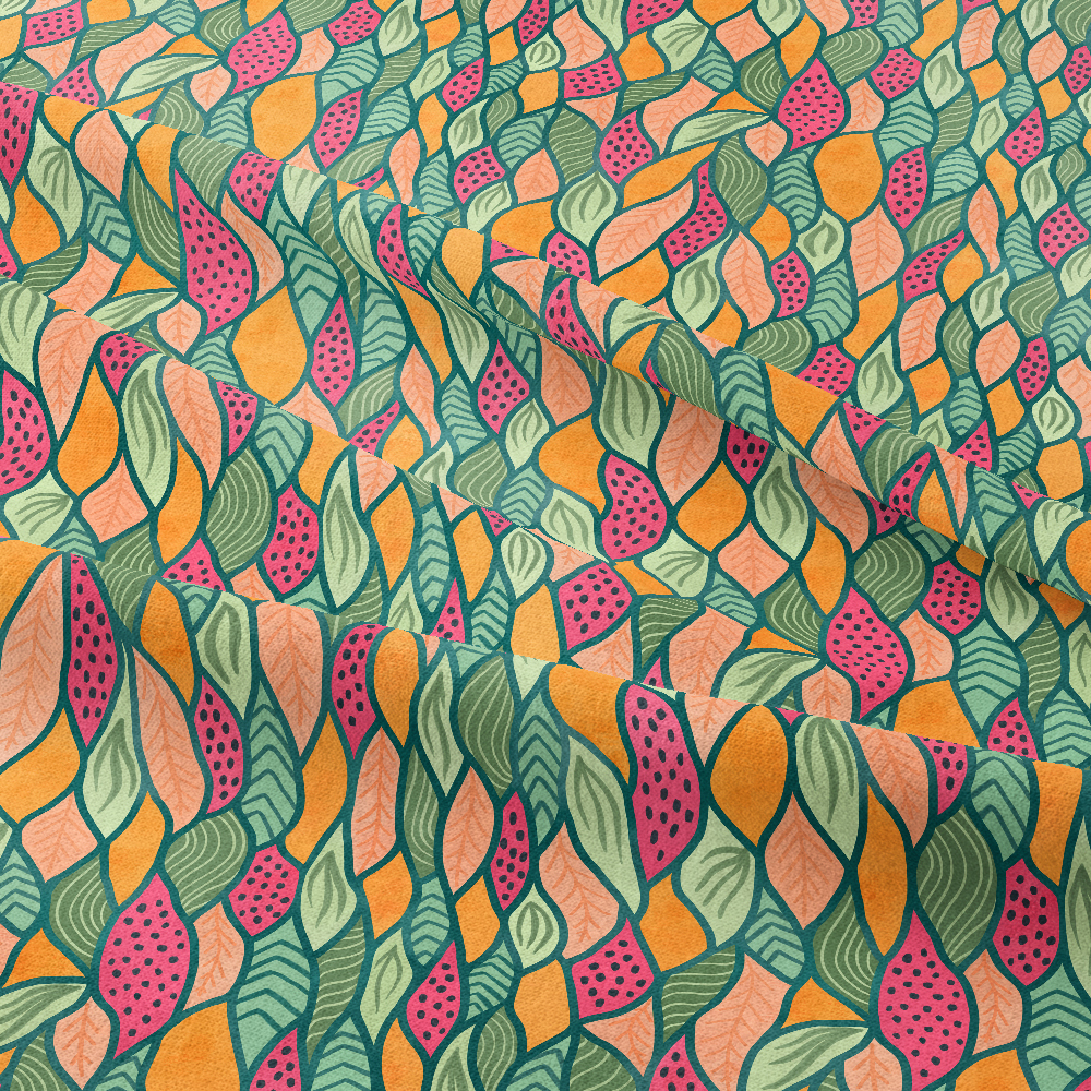 Watercolor Tourism Elements Pattern on White – Custom Print Fabrics