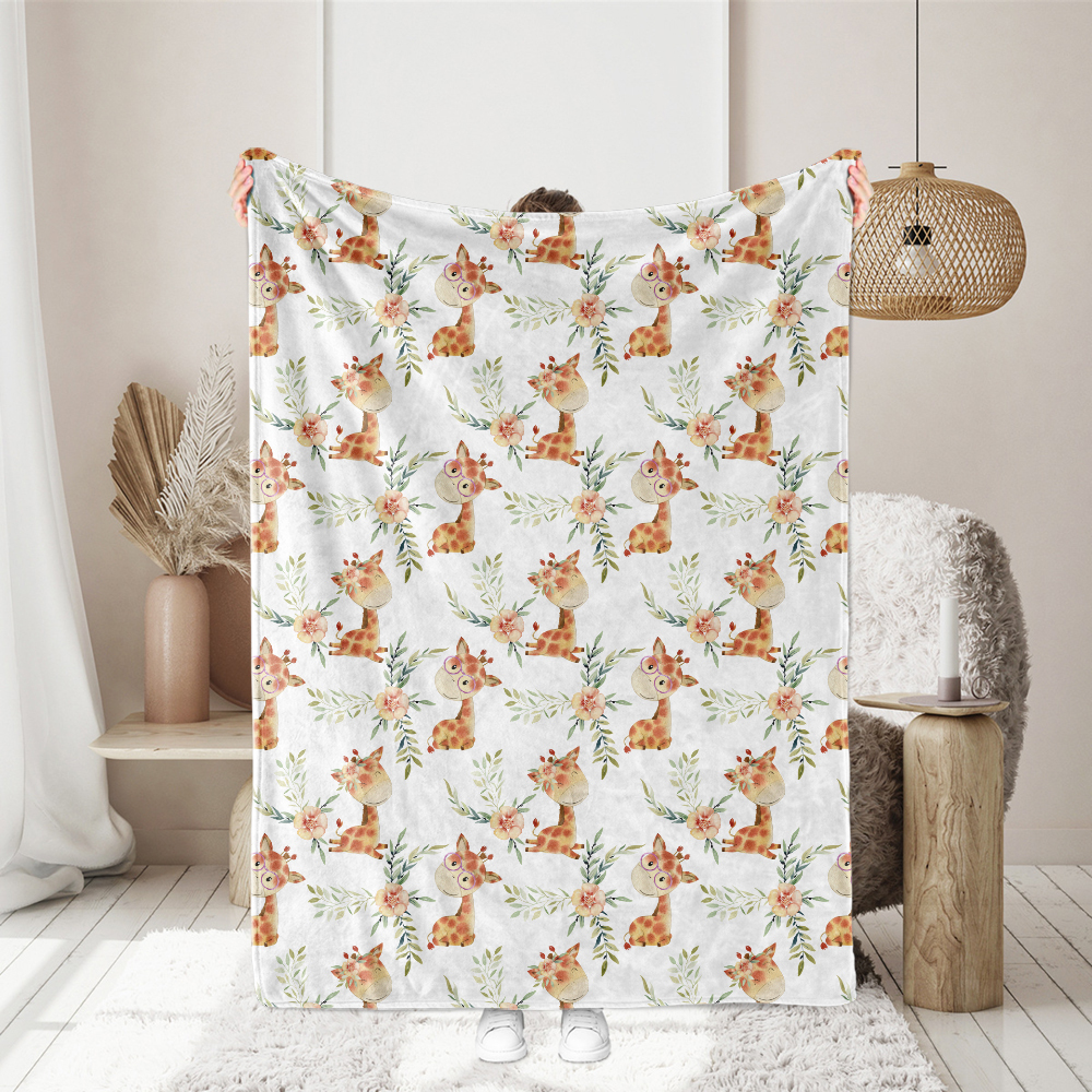 Hand-Painted Watercolor Giraffe Pattern – Custom Print Fabrics
