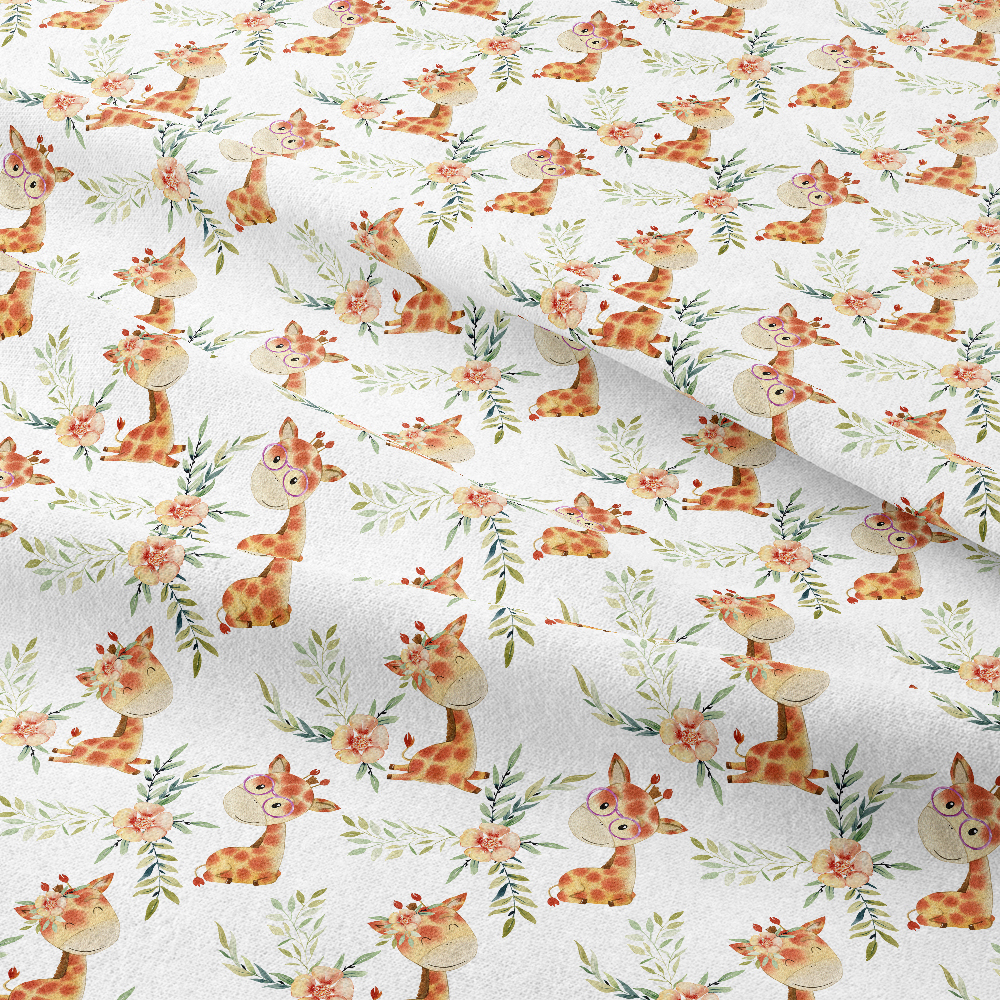 Hand-Painted Watercolor Giraffe Pattern – Custom Print Fabrics
