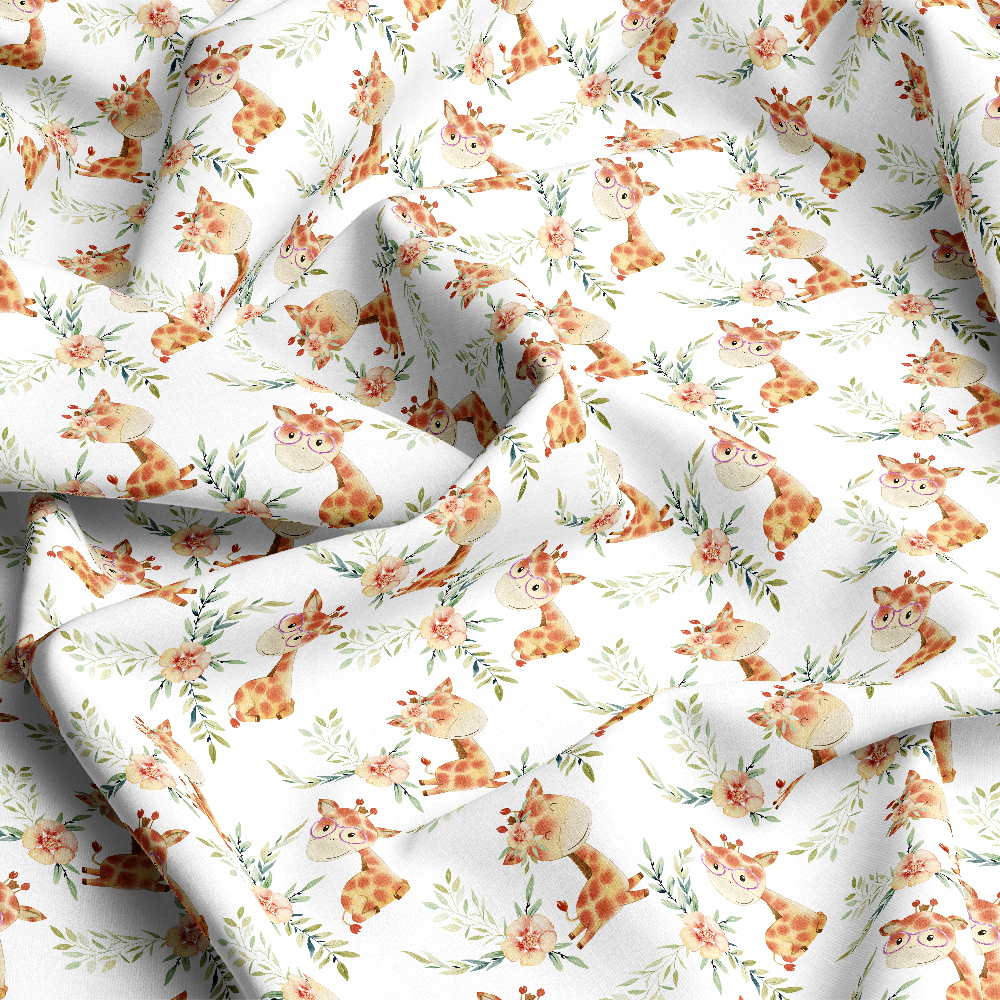 Hand-Painted Watercolor Giraffe Pattern – Custom Print Fabrics