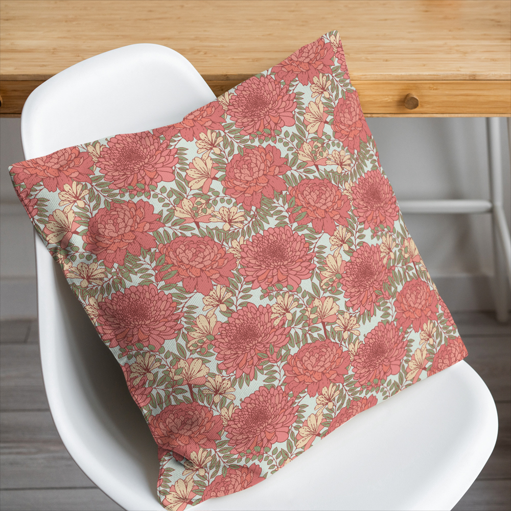 Throw Pillow – Spring Wildflower Meadow Garden Design
