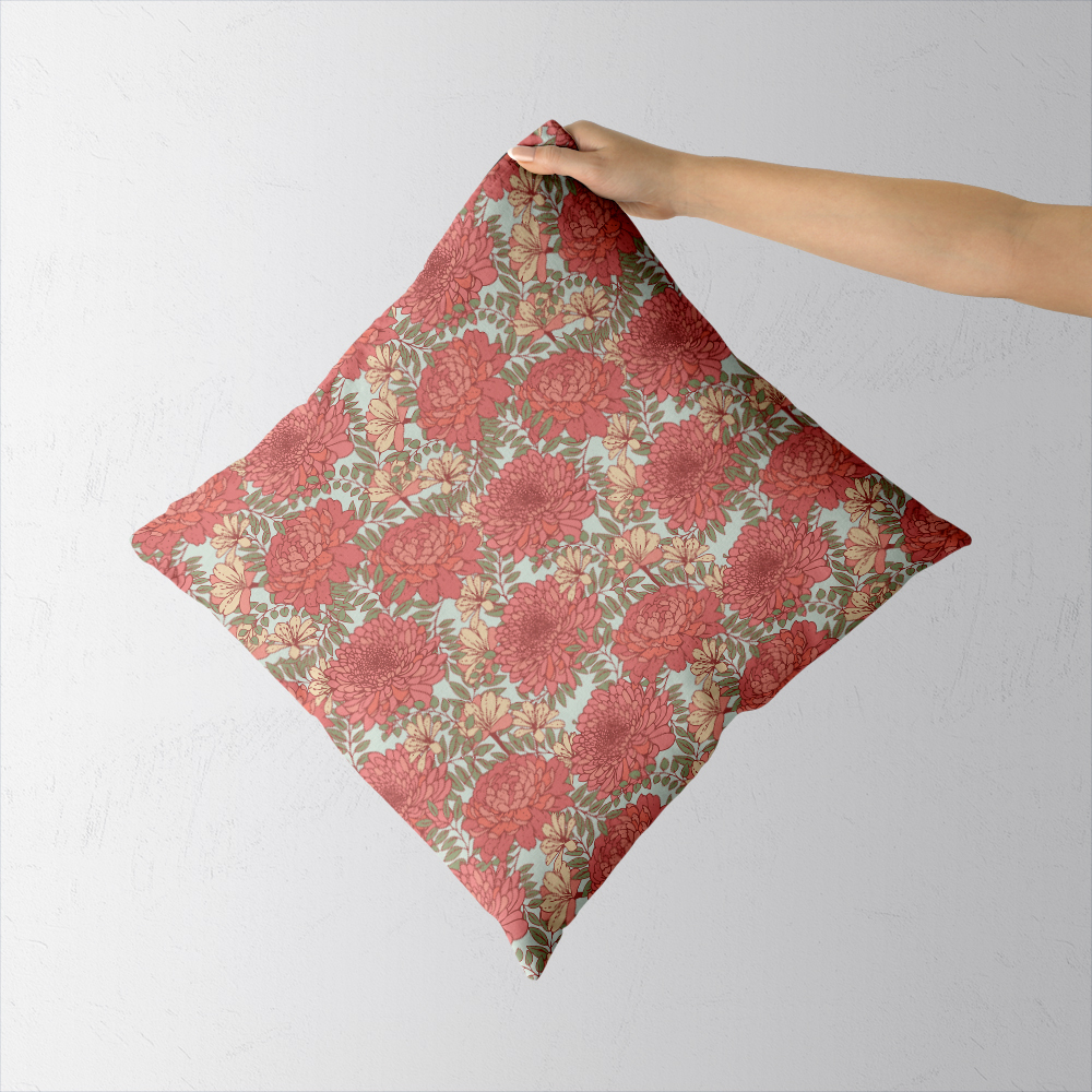 Throw Pillow – Spring Wildflower Meadow Garden Design