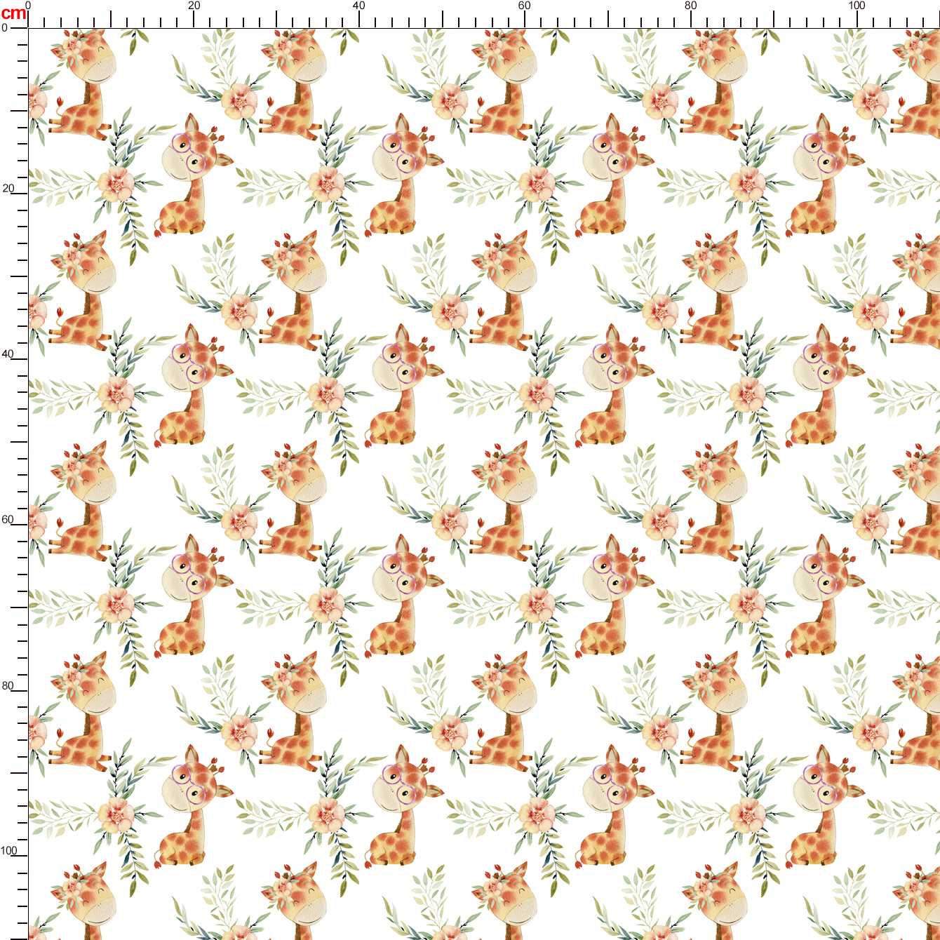 Hand-Painted Watercolor Giraffe Pattern – Custom Print Fabrics