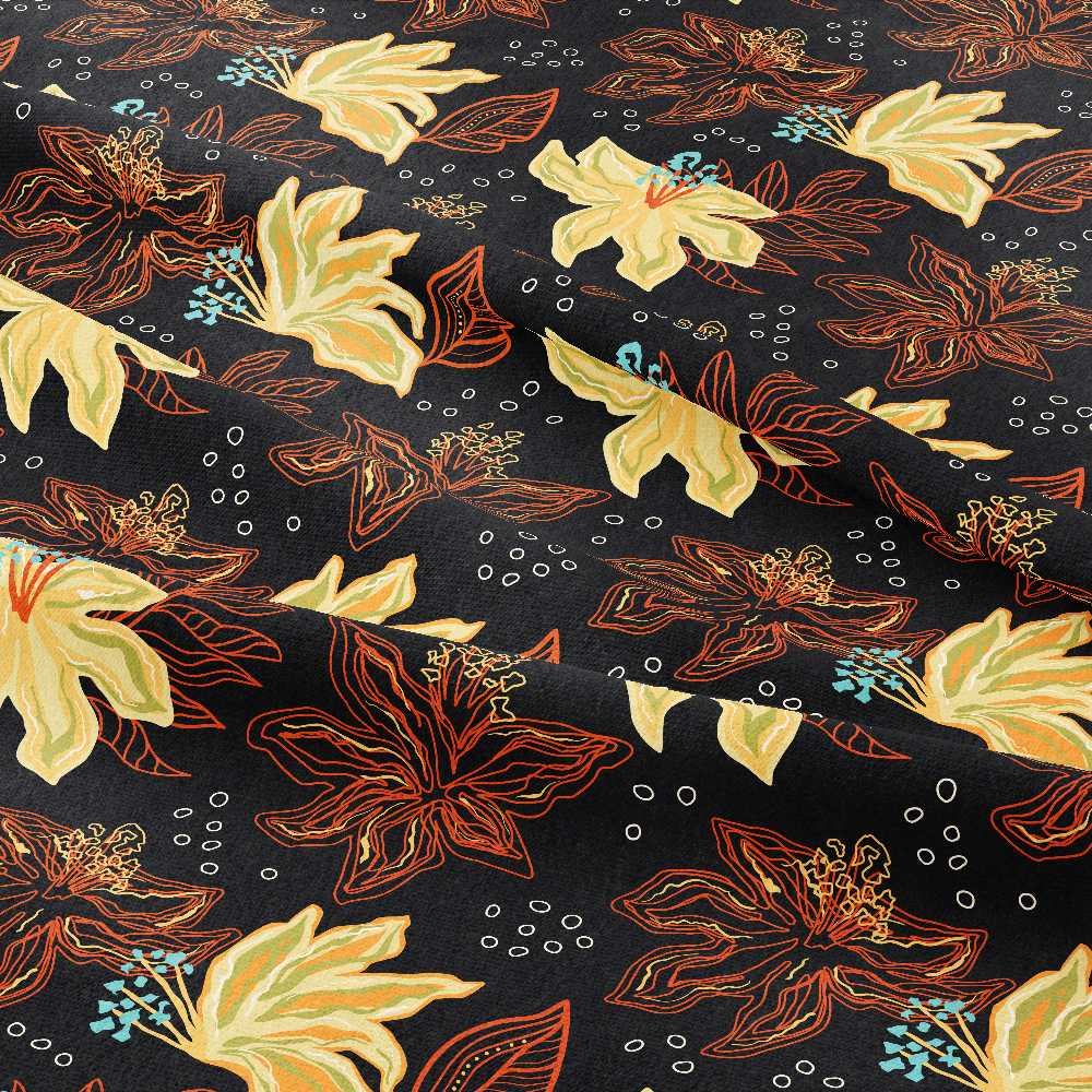 Vintage Tropical Palm Leaf Pattern – Custom Print Fabrics