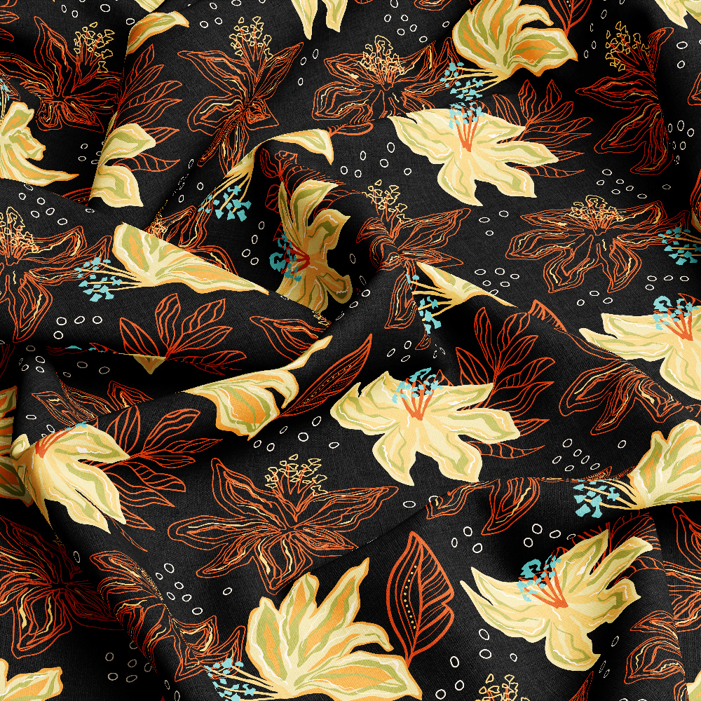 Vintage Tropical Palm Leaf Pattern – Custom Print Fabrics