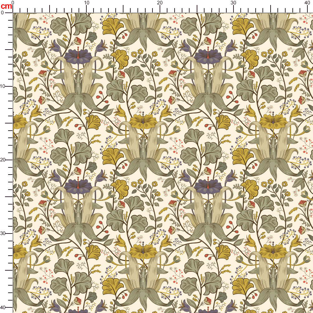 Retro Vertical Floral Damask Pattern – Custom Print Fabrics