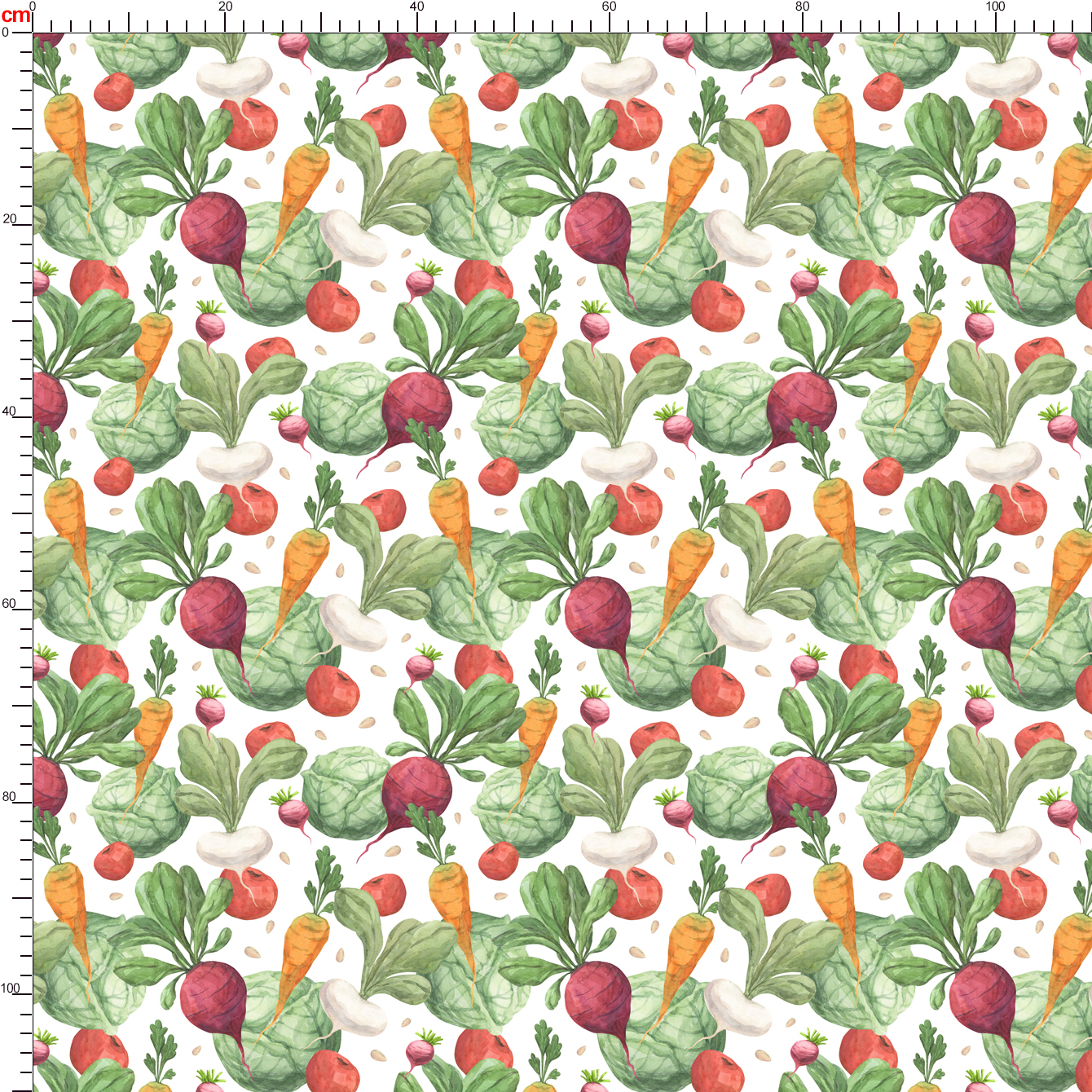 Watercolor Garden Vegetable Pattern – Custom Print Fabrics