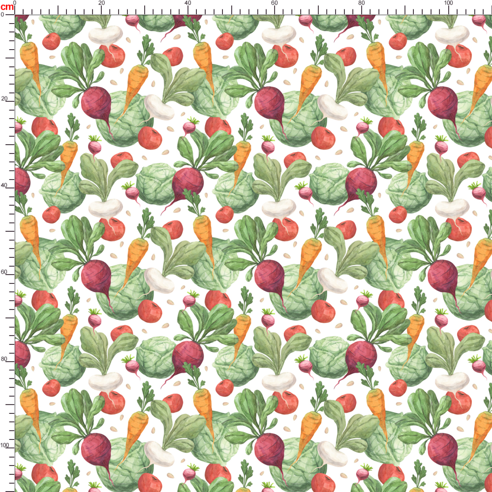 Watercolor Garden Vegetable Pattern – Custom Print Fabrics