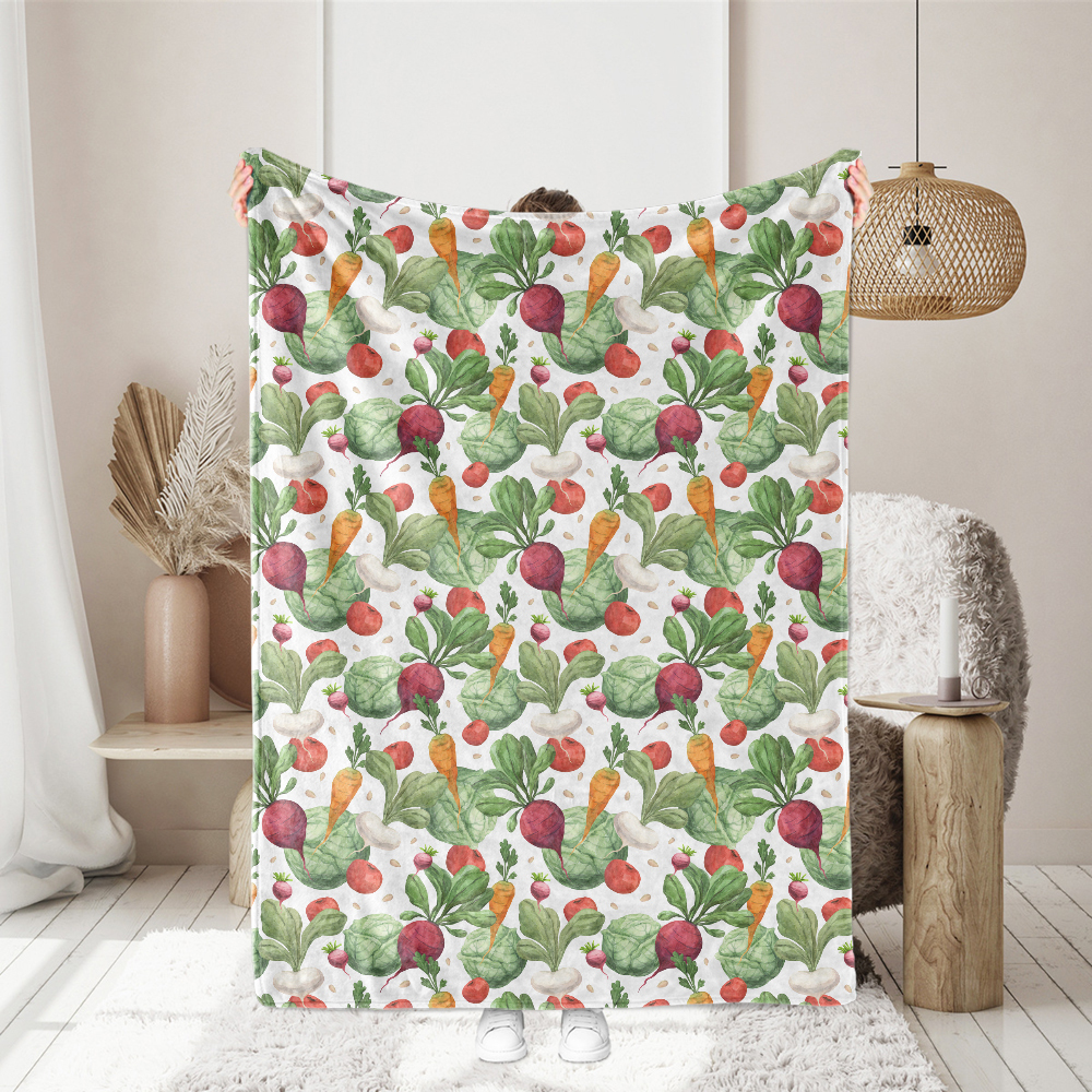 Watercolor Garden Vegetable Pattern – Custom Print Fabrics