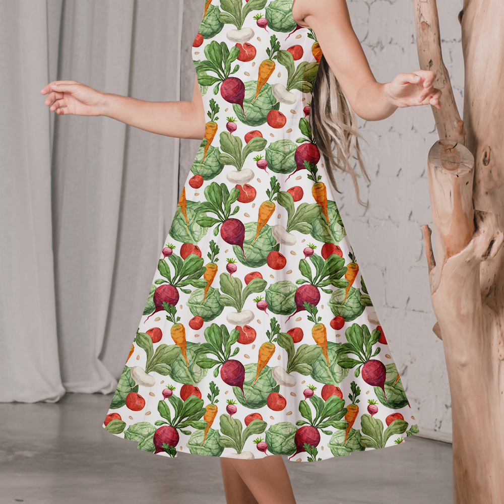 Watercolor Garden Vegetable Pattern – Custom Print Fabrics