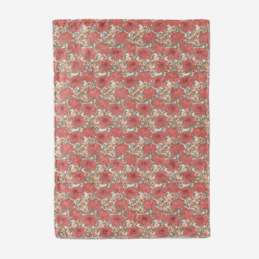 Throw Blanket – Refreshing Pastel Wildflower Background for Airy Bedrooms