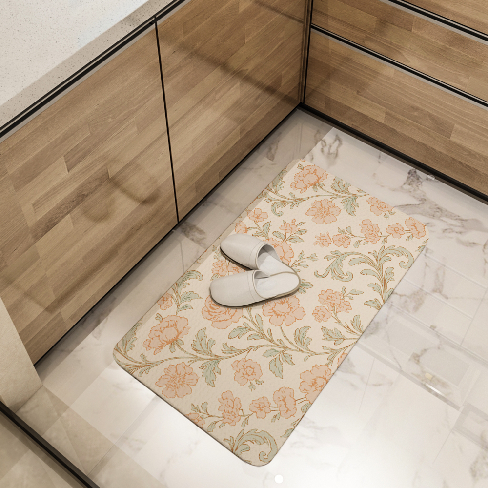 Kitchen Floor Mats – Vintage Christmas Botanical Print