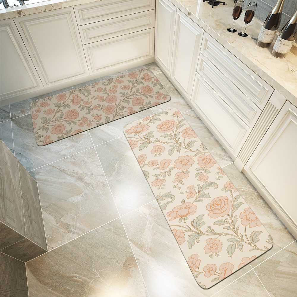 Kitchen Floor Mats – Vintage Christmas Botanical Print