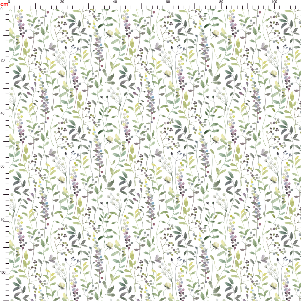 Hand-Drawn Watercolor Berries & Plants – Custom Botanical Fabrics