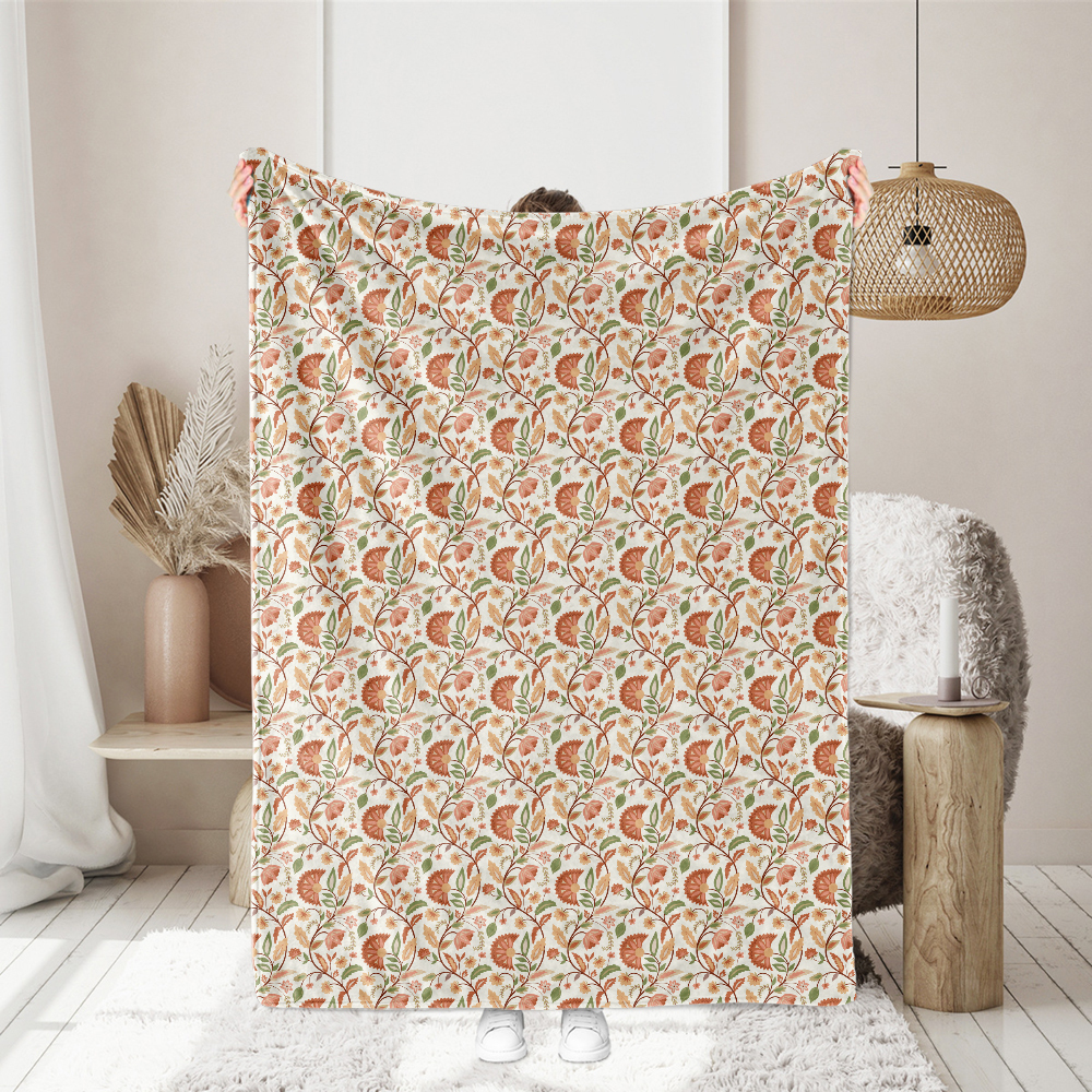 Hand-Drawn Boho Floral Damask Pattern – Morris Style Fabrics