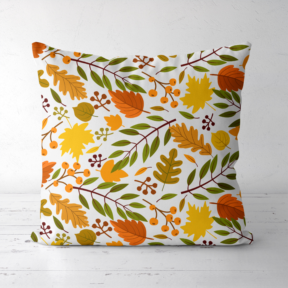 Throw Pillow – Golden Autumn Yellow Orange Leaves
