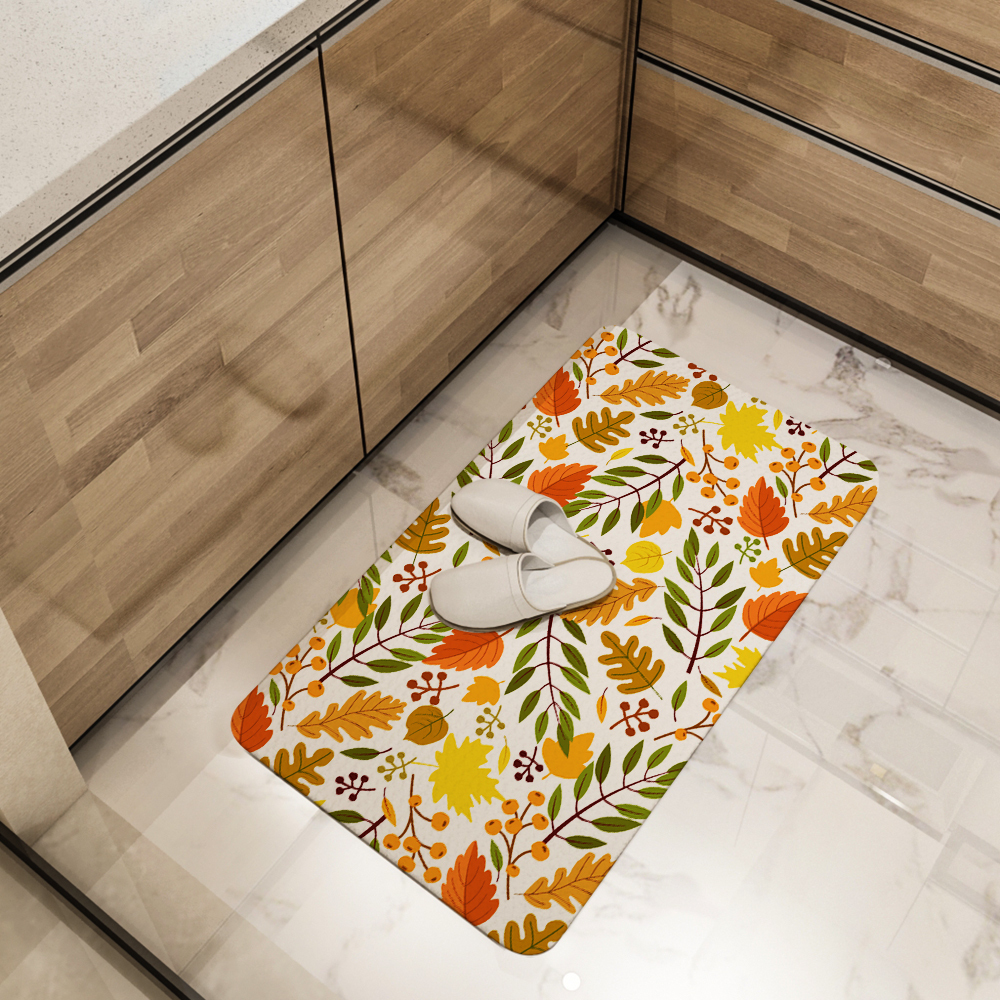 Kitchen Floor Mats – Golden Autumn Yellow Orange Leaves