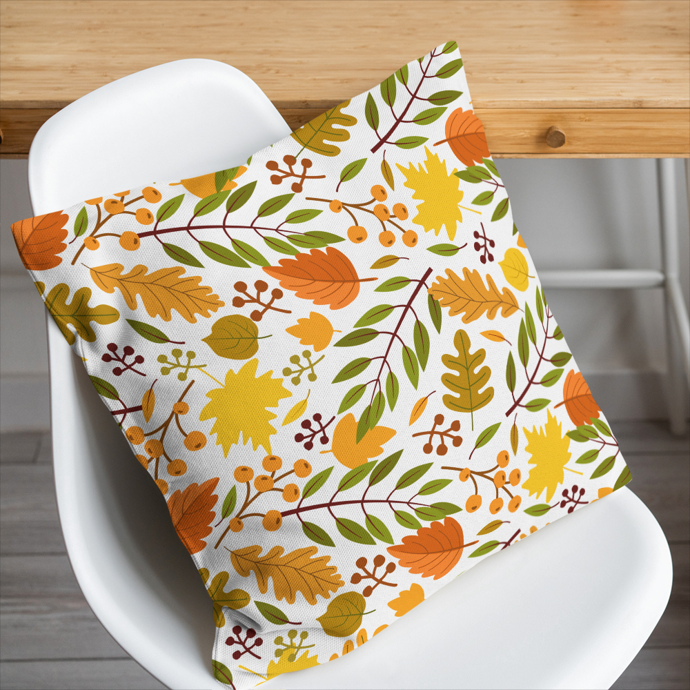 Throw Pillow – Golden Autumn Yellow Orange Leaves