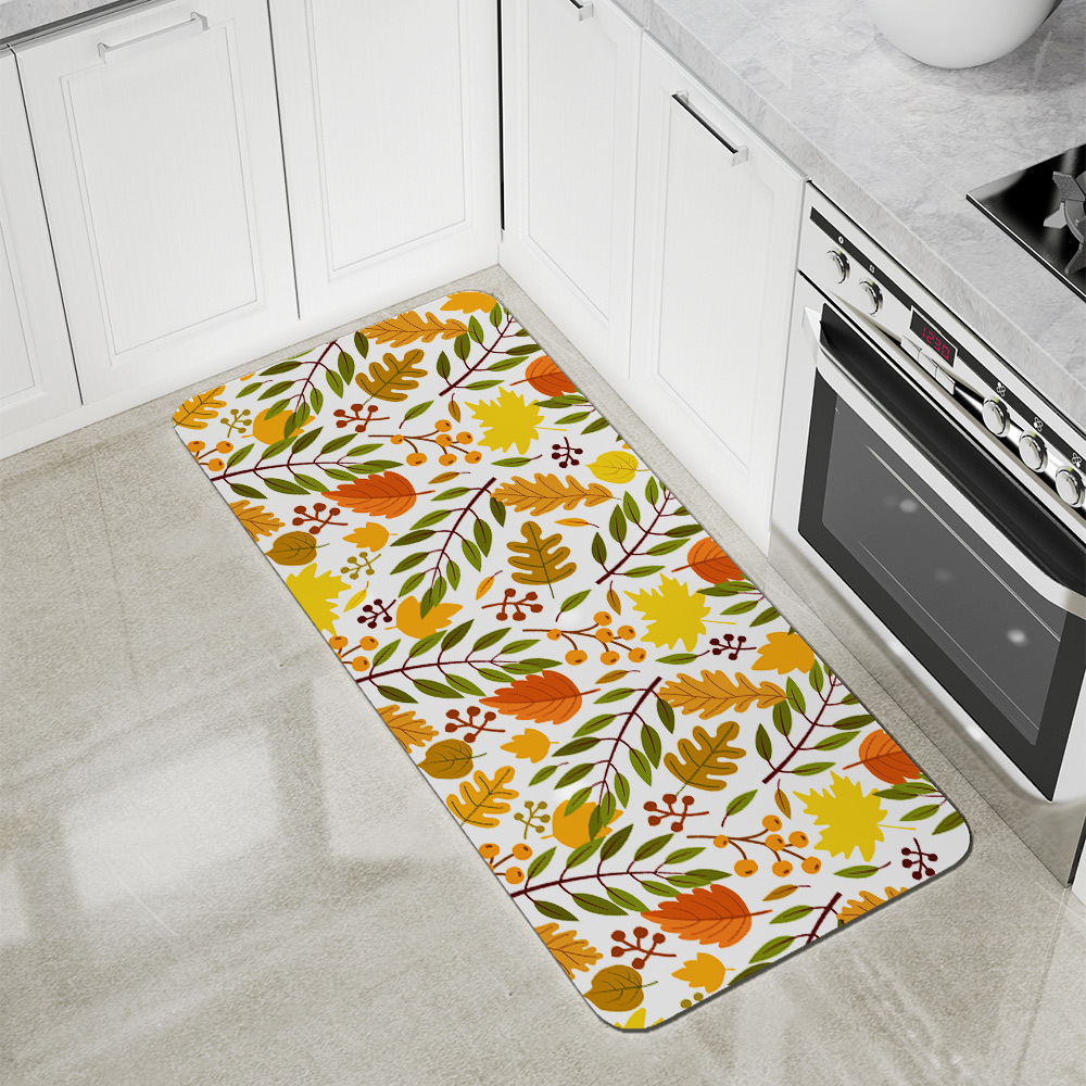 Kitchen Floor Mats – Golden Autumn Yellow Orange Leaves