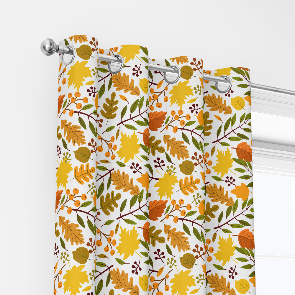 Curtain – Golden Autumn Yellow Orange Leaves