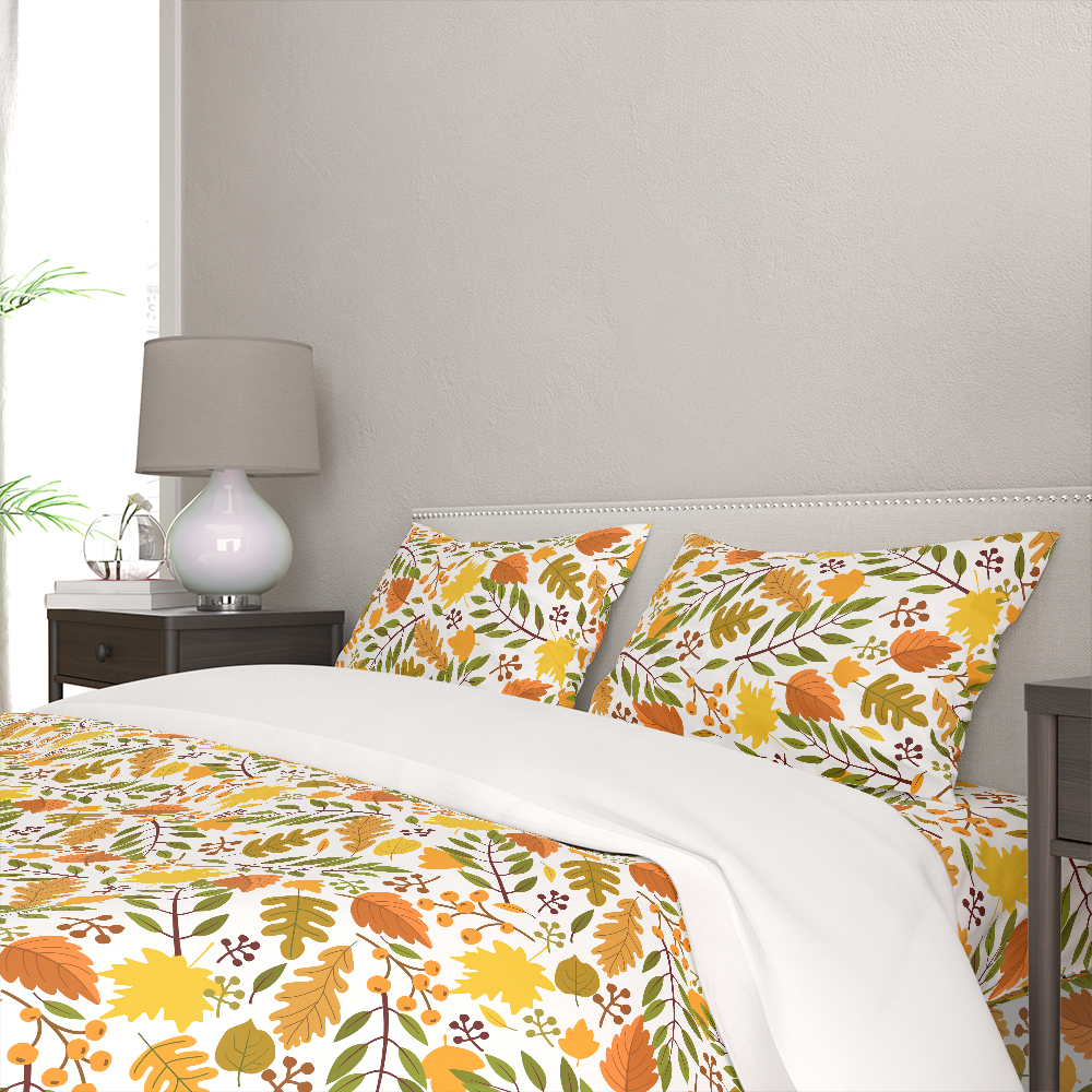 Bedding Set – Golden Autumn Yellow Orange Leaves