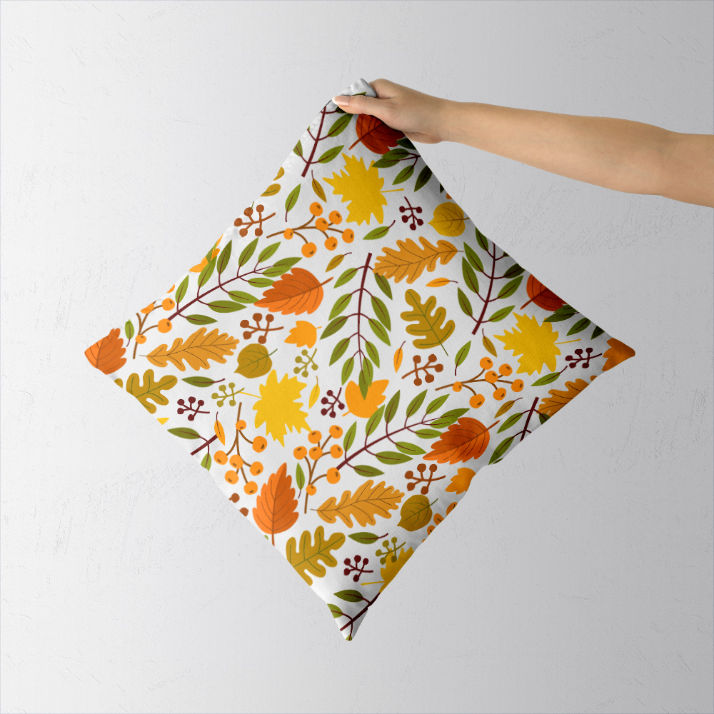 Throw Pillow – Golden Autumn Yellow Orange Leaves