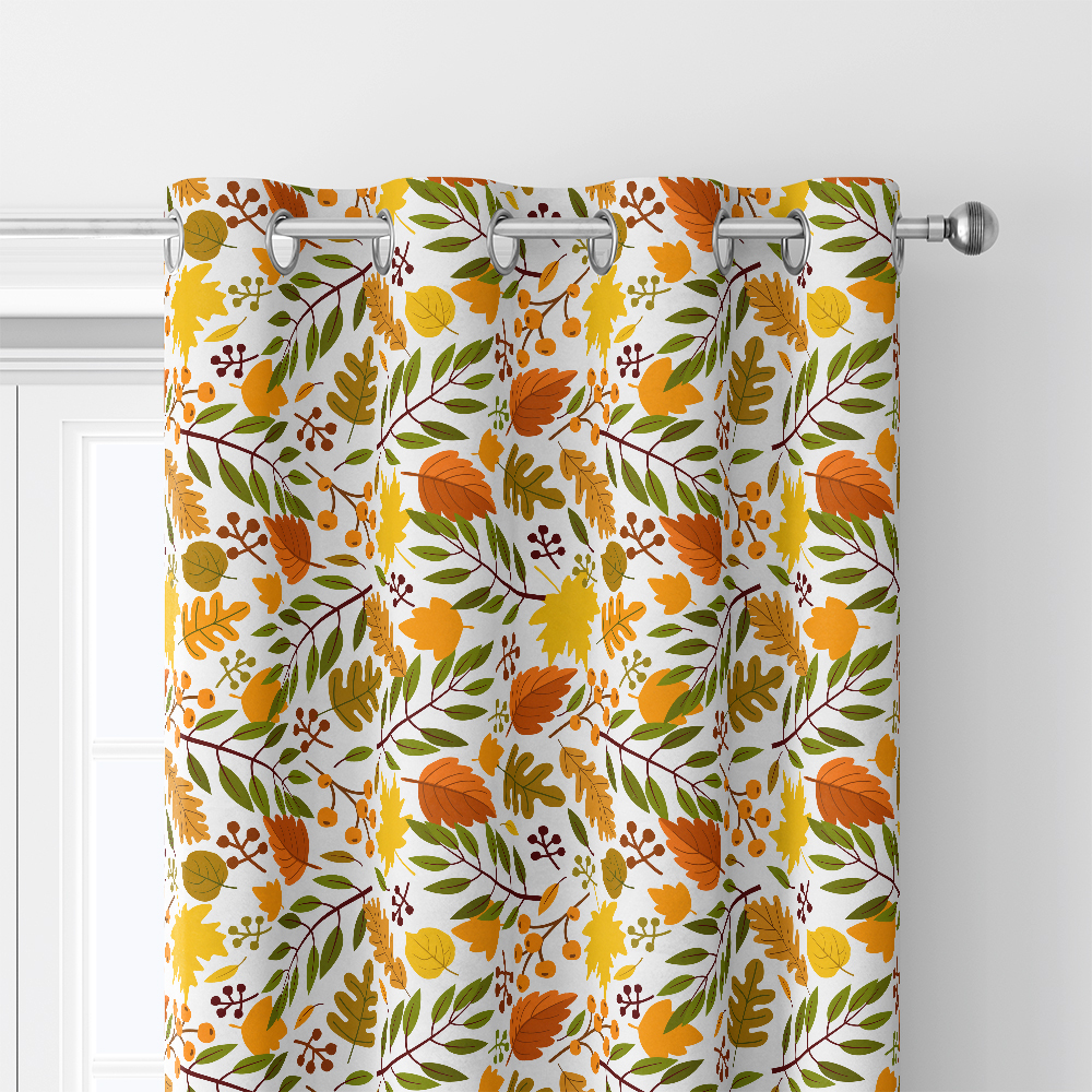 Curtain – Golden Autumn Yellow Orange Leaves
