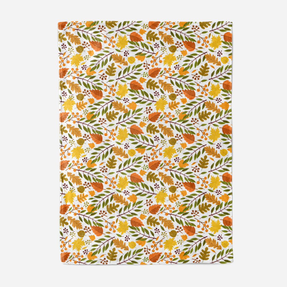 Throw Blanket – Golden Autumn Yellow Orange Leaves