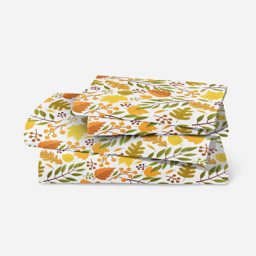 Bedding Set – Golden Autumn Yellow Orange Leaves