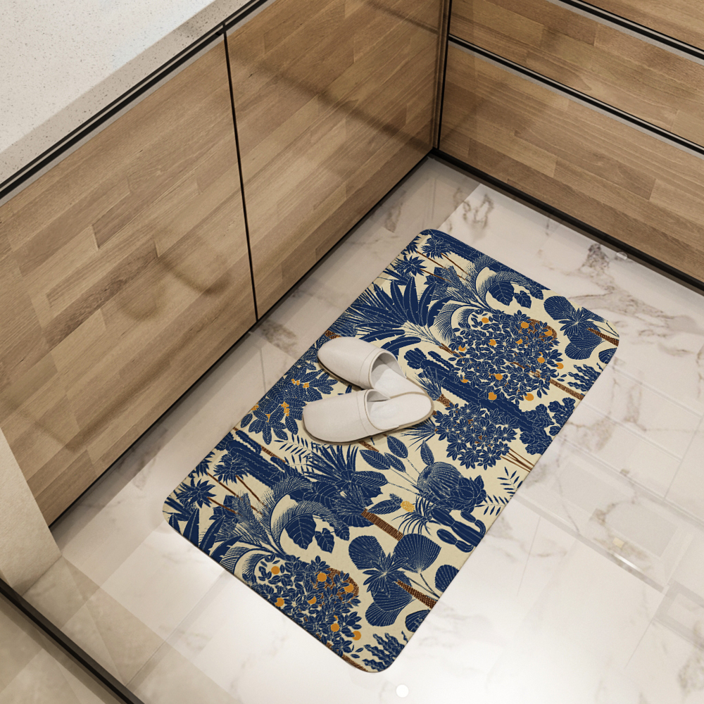 Kitchen Floor Mats – Retro Oasis Tropical Trees and Palms