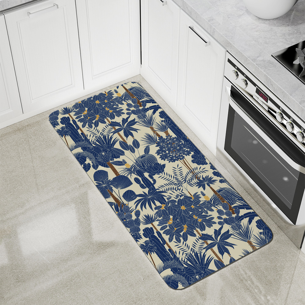 Kitchen Floor Mats – Retro Oasis Tropical Trees and Palms