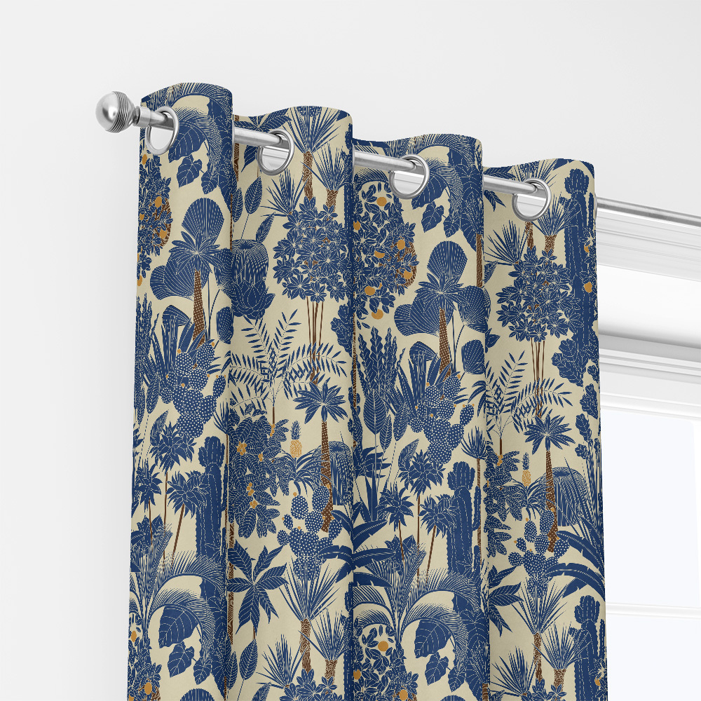 Curtain – Retro Oasis Tropical Trees and Palms