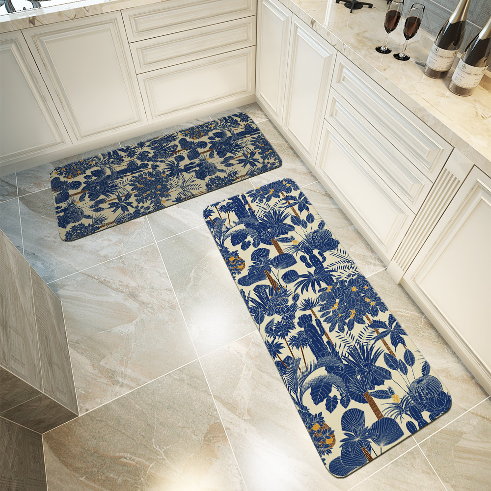 Kitchen Floor Mats – Retro Oasis Tropical Trees and Palms