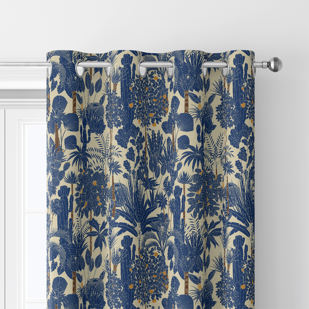 Curtain – Retro Oasis Tropical Trees and Palms